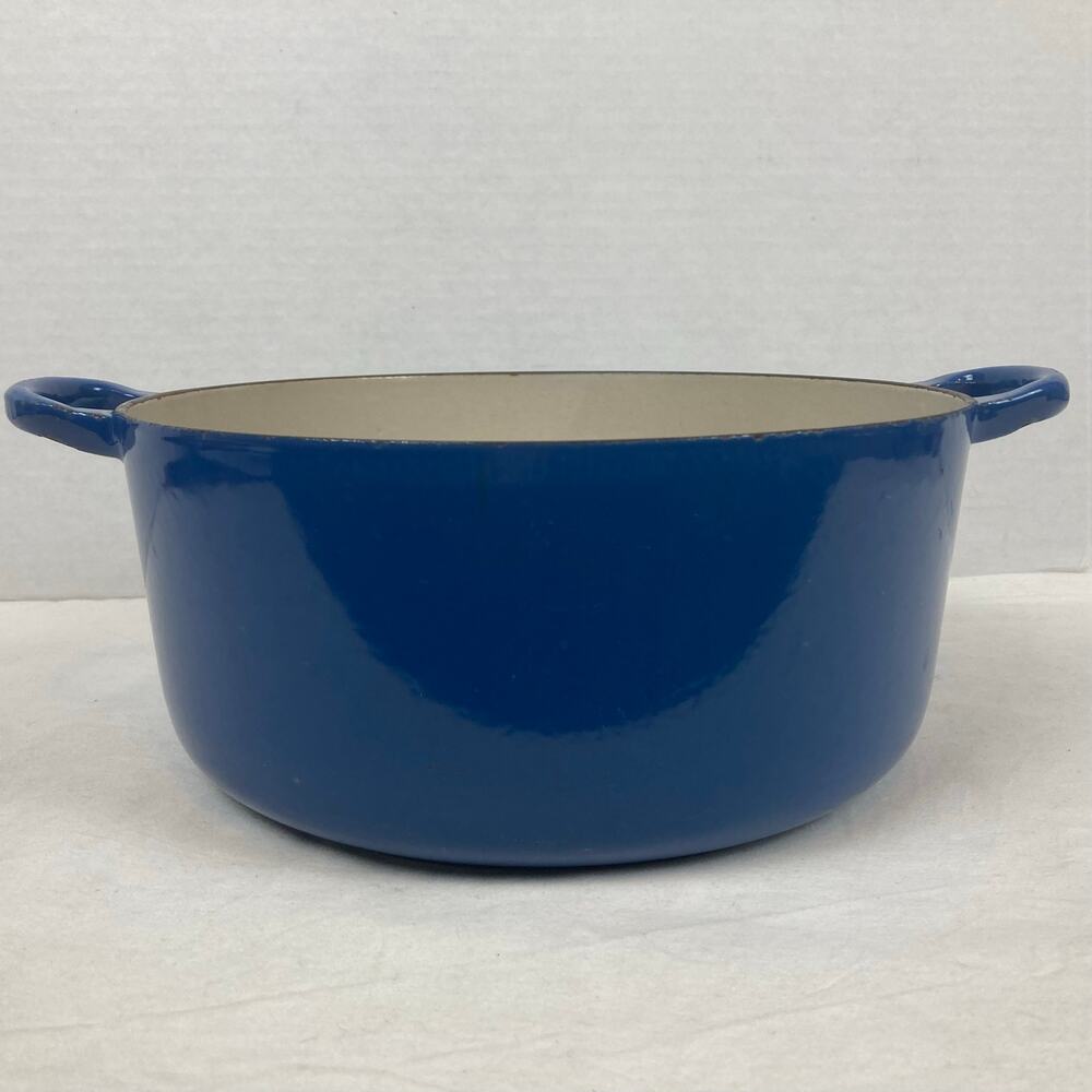 VTG Le Creuset Dutch Oven "E" Blue 4.5 QT 9.5'' Cast Iron Enamel France -NO LID